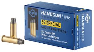 PPU PISTOL AMMO 38 SPECIAL SWC HP 158GR 500RDS